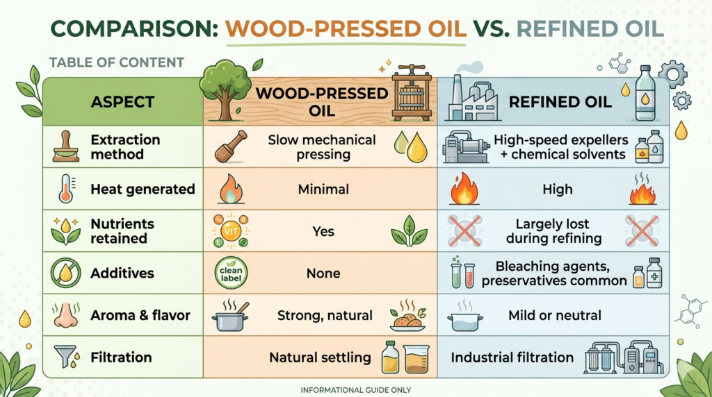 coldpress vs refined oil